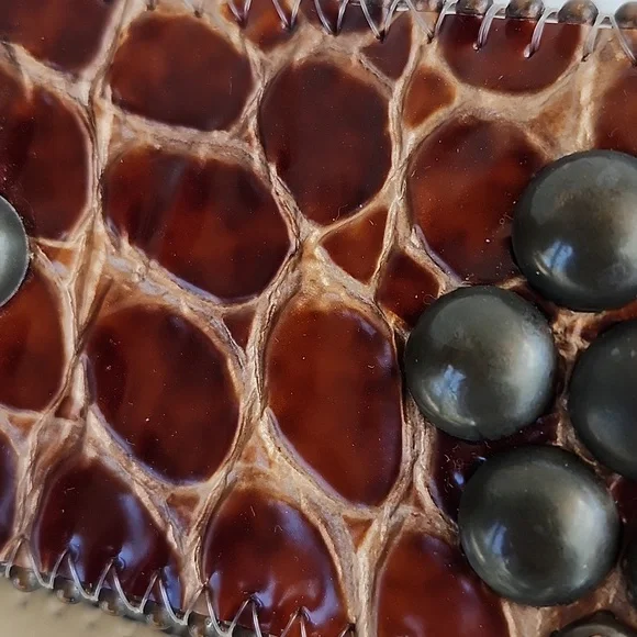 B.B. SIMON SWAROVSKI CRYSTALS AND ITALIAN LEATHER BELT - Picture 9 of 14